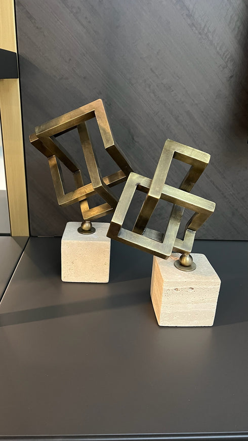 Marble Interlocking Square Set - Travertine