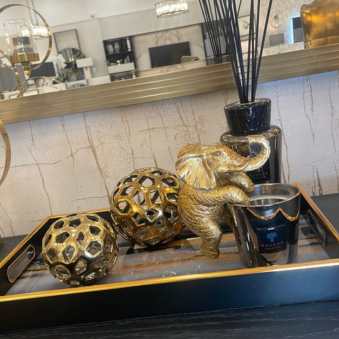 Antique Gold Elephant Pot Decor