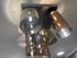 Issia Satin Black Rectangle 8 Light Flush With Mixed Glass Shades