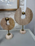 Travertine Circle Antique Brass Set