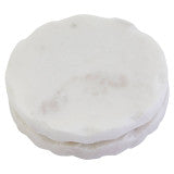 Kindia Set of 4 White Marble Rustic Edge Coasters