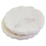Kindia Set of 4 White Marble Rustic Edge Coasters