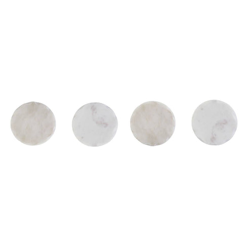 Kindia Set of 4 White Marble Rustic Edge Coasters