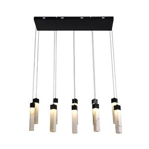 Macie 10 Light Pendant - Black & Marble Effect