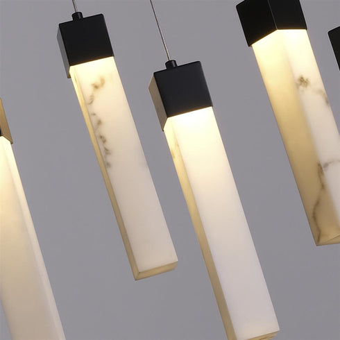 Macie 10 Light Pendant - Black & Marble Effect