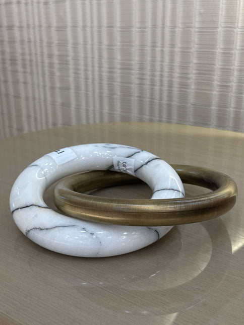 Brass & Marble Double Ring