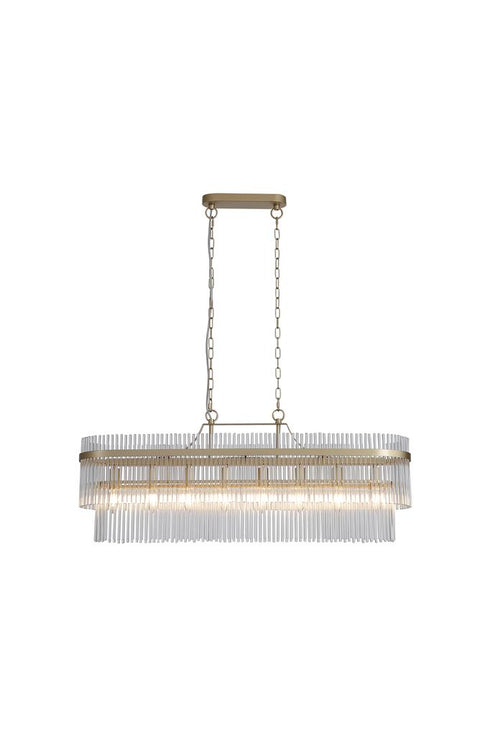Lola 8 Light Oval Pendant - Gold & Clear Glass