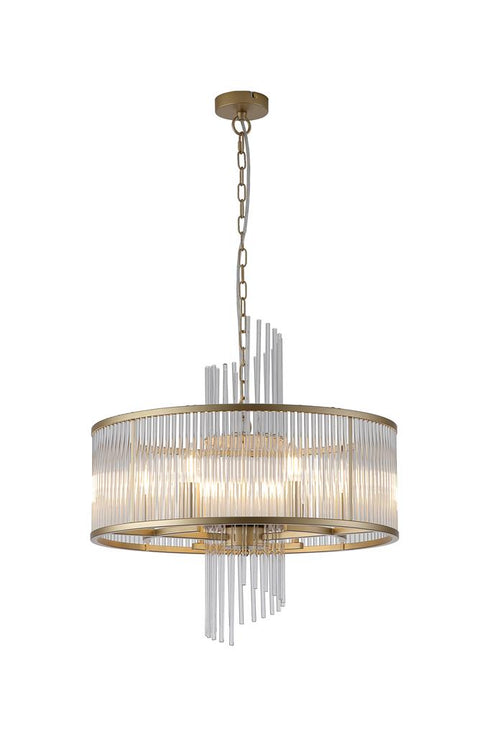 Lola 6 Light Pendant - Gold & Clear Glass
