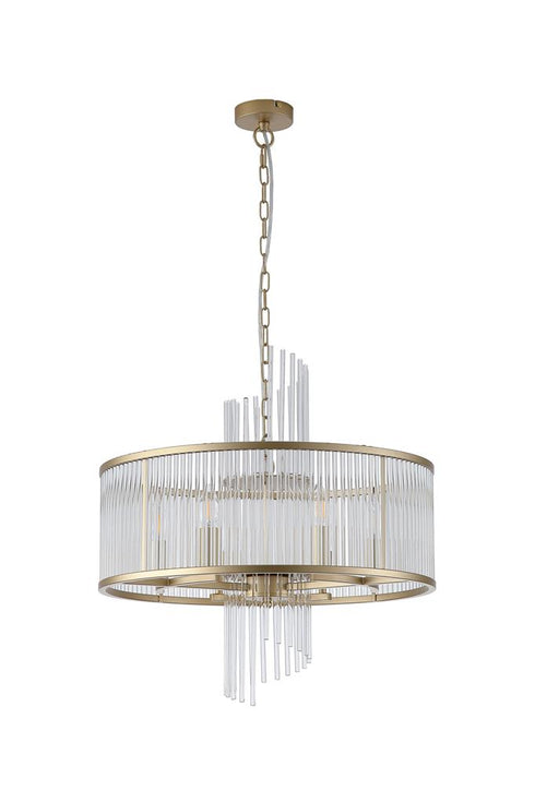 Lola 6 Light Pendant - Gold & Clear Glass