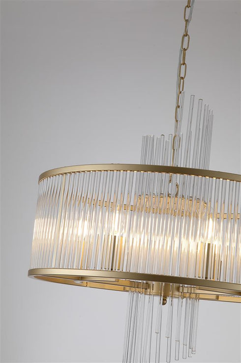 Lola 6 Light Pendant - Gold & Clear Glass