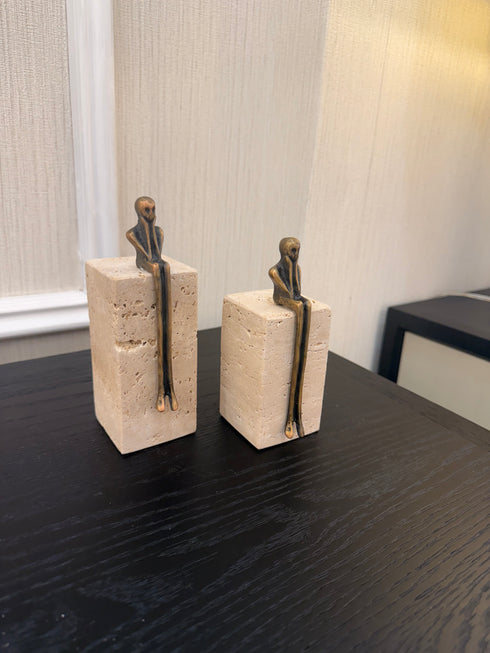 Travertine Thinking Couple