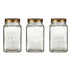 Luca Set of 3 Glass Jars with Gold Finish Lids