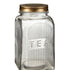 Luca Set of 3 Glass Jars with Gold Finish Lids
