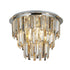 Classy 5 Light Flush - Chrome & Clear, Smoke & Amber Glass