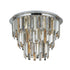 Classy 5 Light Flush - Chrome & Clear, Smoke & Amber Glass