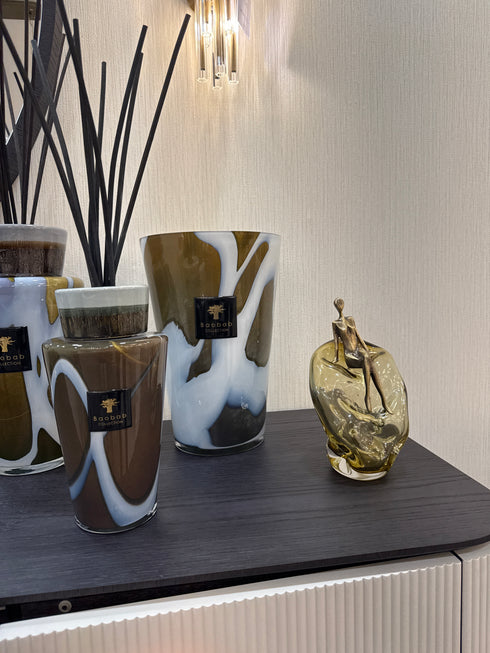 Lucia Smoked Glass & Brass Ornament