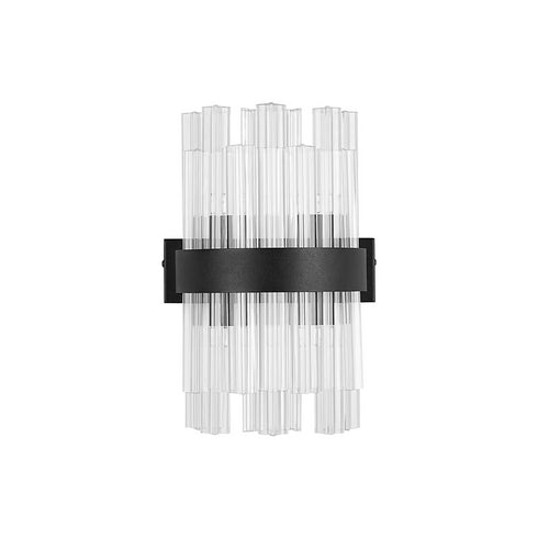 Kade Wall Light Satin Black - Clear Glass