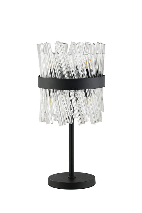 Kade Table Lamp Satin Black - Clear Glass