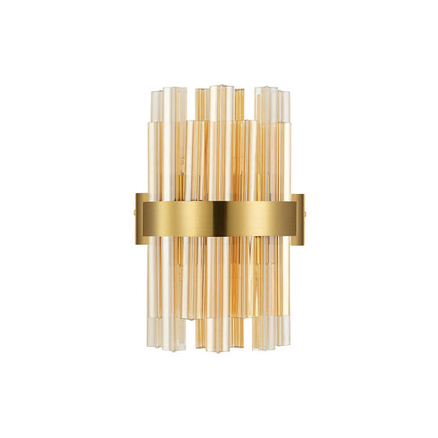Kade Wall Light Brass - Amber Glass