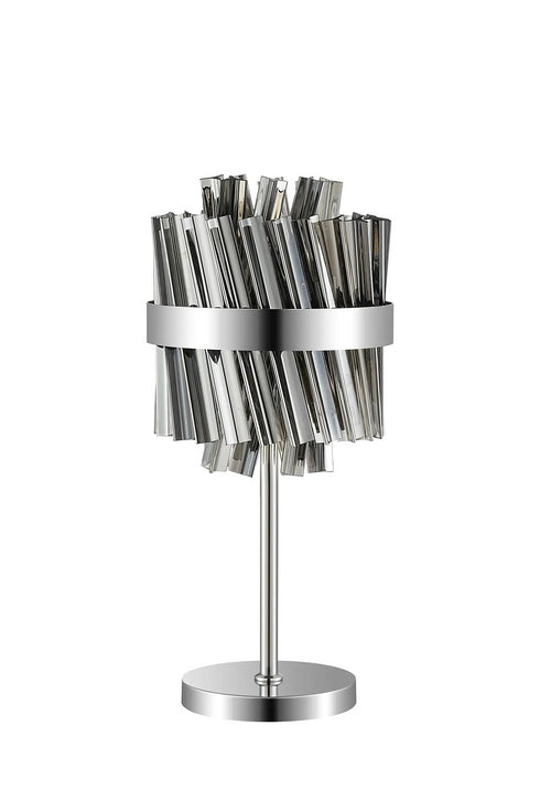 Kade Table Lamp Nickel - Smoked Glass
