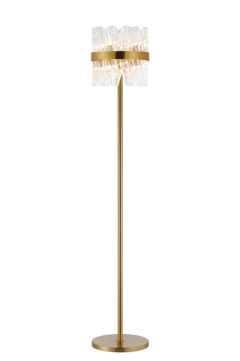 Kade Floor Lamp Brass - Clear Glass