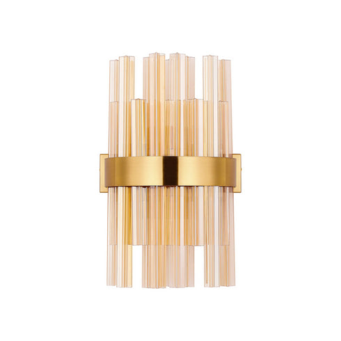 Kade Wall Light Brass - Amber Glass