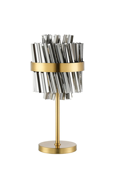 Kade Table Lamp Brass - Smoked Glass