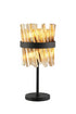 Kade Table Lamp Satin Black - Amber Glass