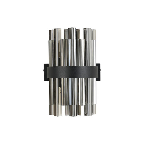 Kade Wall Light Satin Black - Smoked Glass