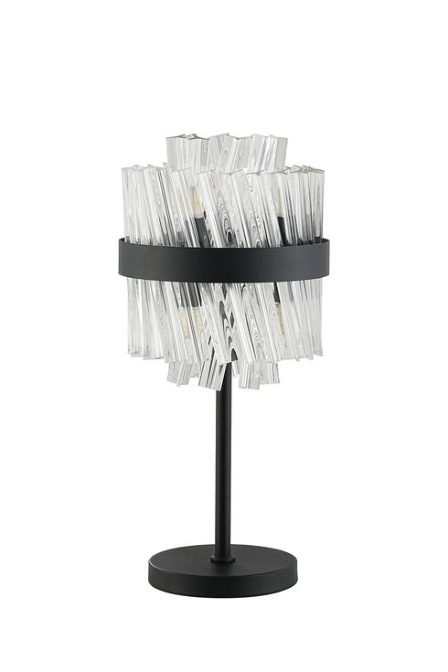 Kade Table Lamp Satin Black - Clear Glass