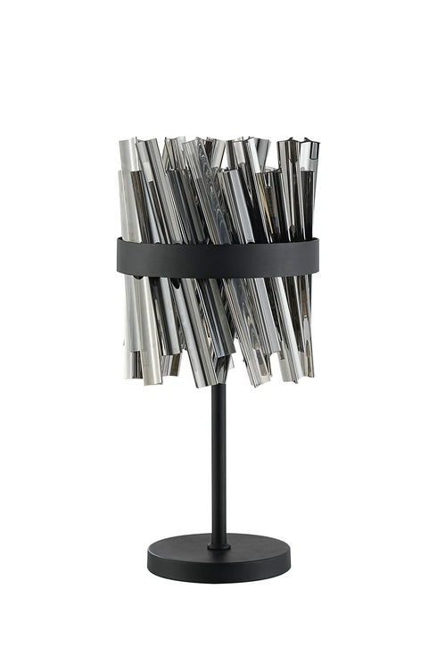 Kade Table Lamp Satin Black - Smoked Glass
