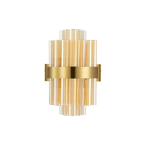 Kade Wall Light Brass - Amber Glass