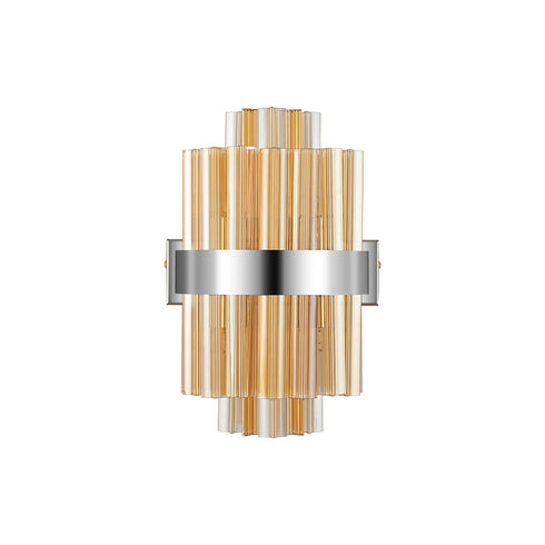 Kade Wall Light Nickel - Amber Glass