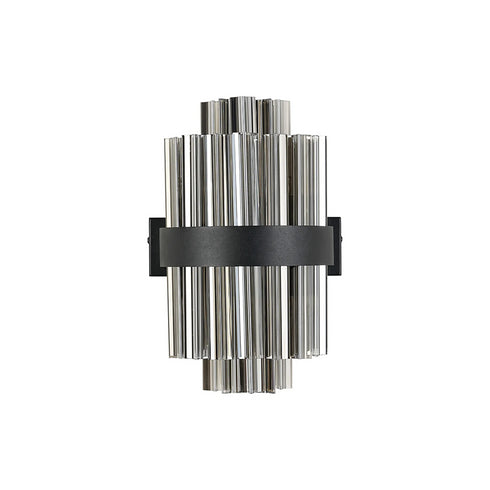 Kade Wall Light Satin Black - Smoked Glass