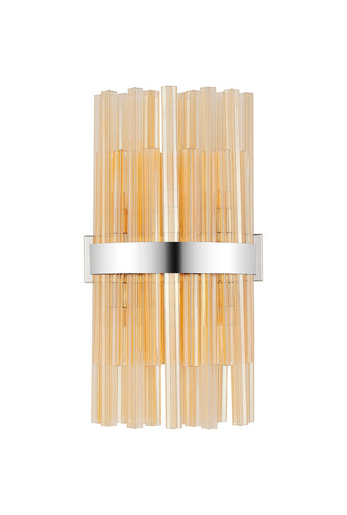 Kade Wall Light Nickel - Amber Glass