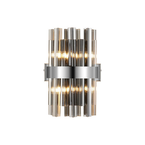 Kade Wall Light Nickel - Smoked Glass