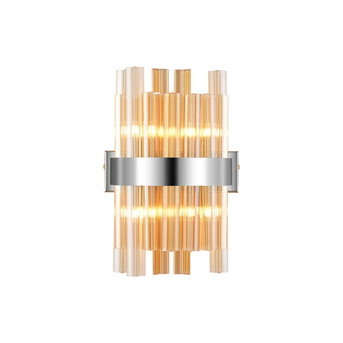 Kade Wall Light Nickel - Amber Glass