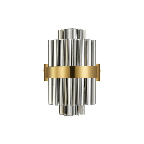 Kade Wall Light Brass - Smoked Glass