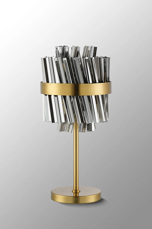 Kade Table Lamp Brass - Smoked Glass
