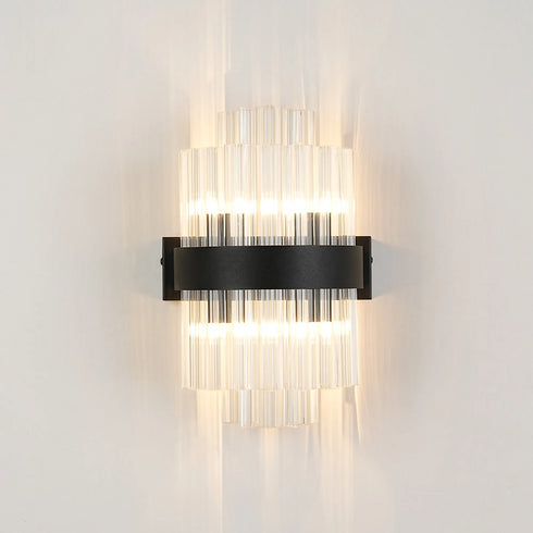 Kade Wall Light Satin Black - Clear Glass