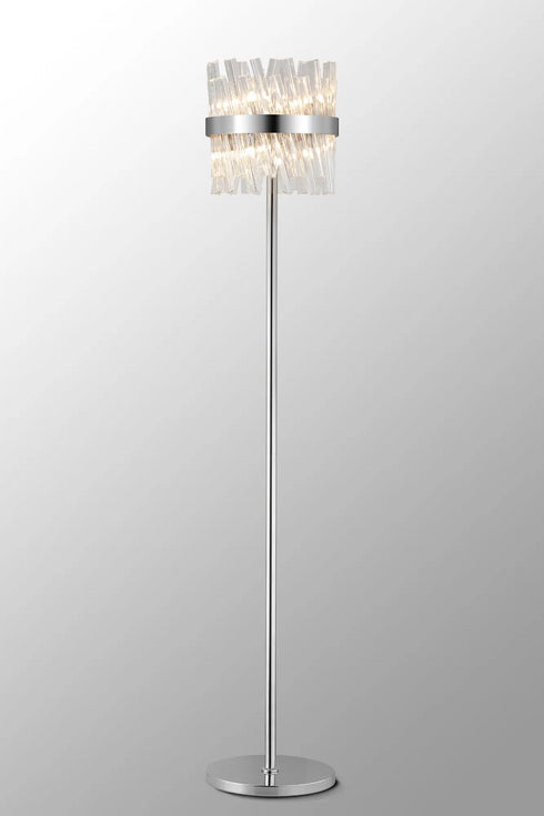 Kade Floor Lamp Nickel - Clear Glass