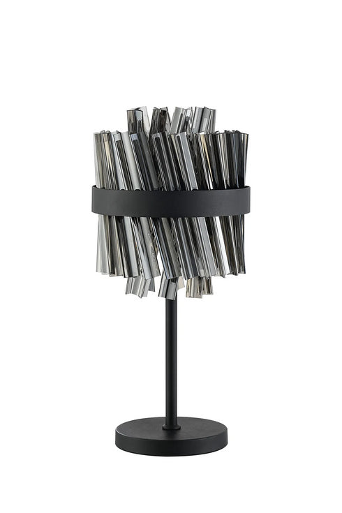 Kade Table Lamp Satin Black - Smoked Glass