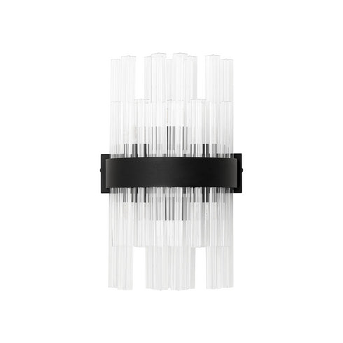 Kade Wall Light Satin Black - Clear Glass