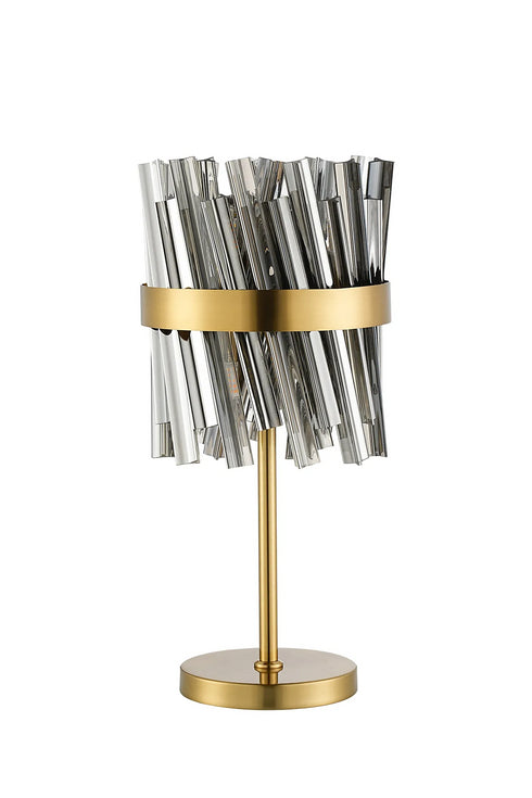 Kade Table Lamp Brass - Smoked Glass
