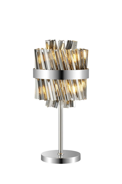 Kade Table Lamp Nickel - Smoked Glass