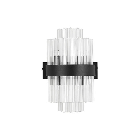 Kade Wall Light Satin Black - Clear Glass