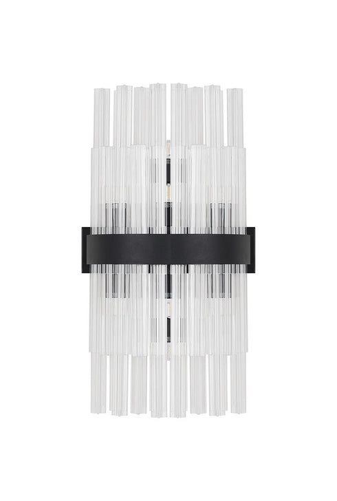 Kade Wall Light Satin Black - Clear Glass