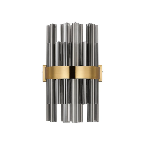 Kade Wall Light Brass - Smoked Glass
