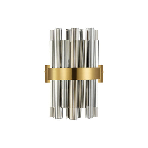 Kade Wall Light Brass - Smoked Glass
