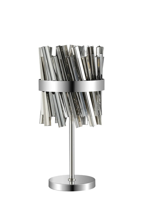 Kade Table Lamp Nickel - Smoked Glass